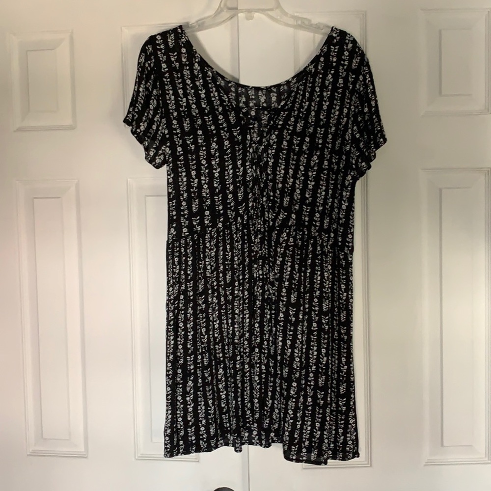 Black Dress with White print